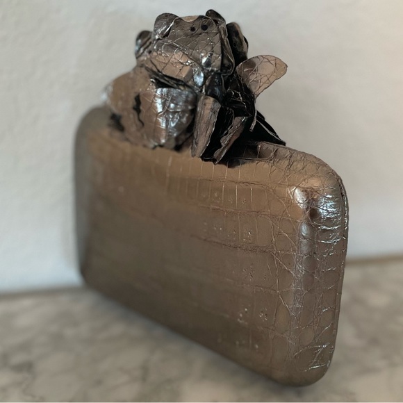 Butterfly Crocodile Box Clutch - Nancy Gonzalez - Picture 3 of 5